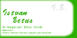 istvan betus business card